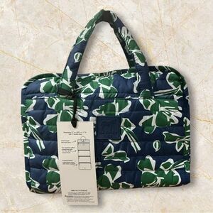 Dabney Lee Puffy Hanging Valet Organizer Makeup Travel Bag Blue Green